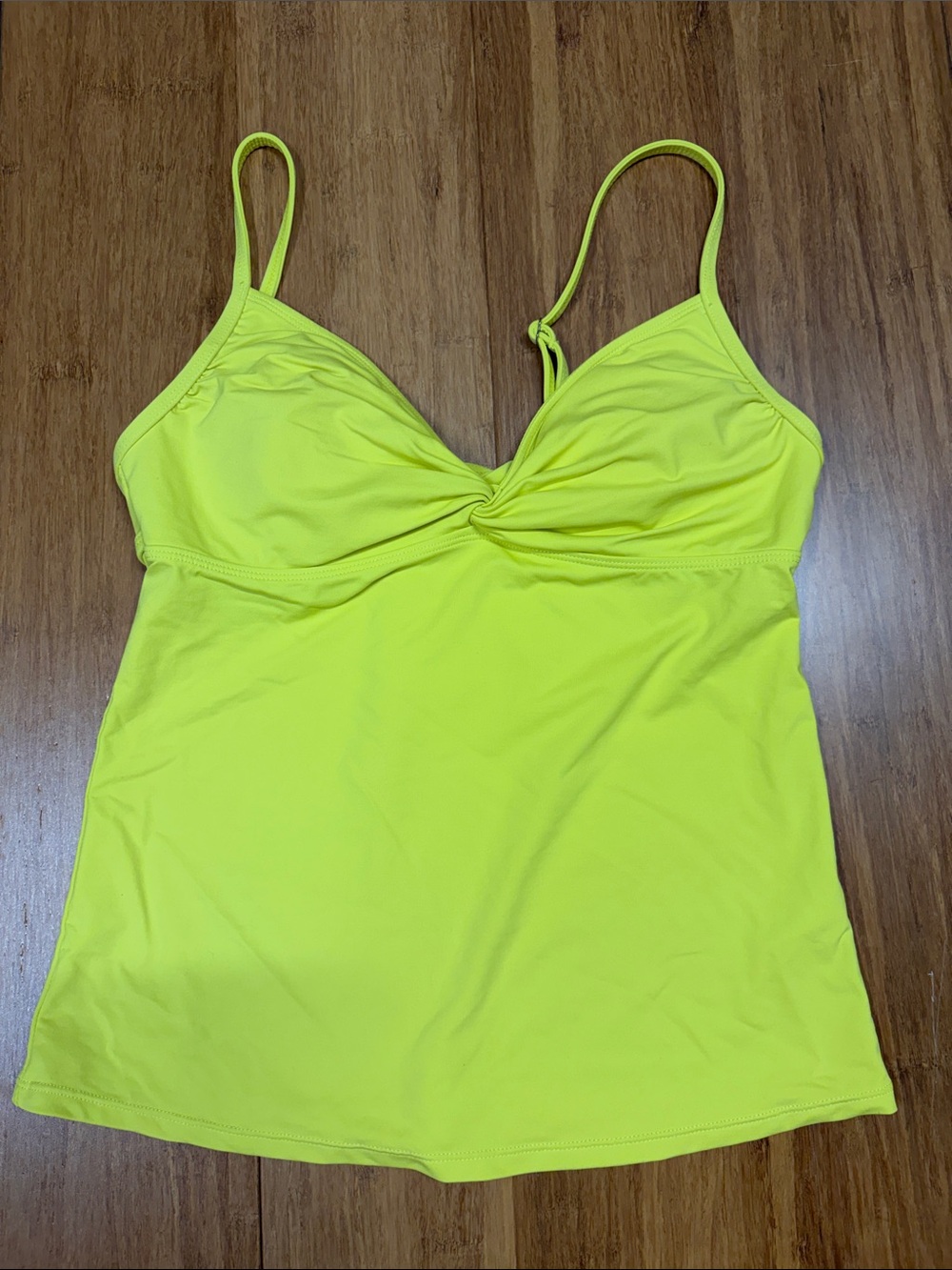 Athleta Neon Yellow Green Womens Tankini Swim Top Top size Small